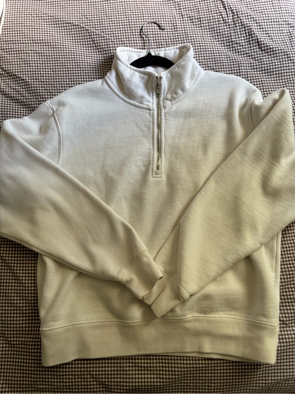 Brandy Melville White Quarter-Zip Sweatshirt